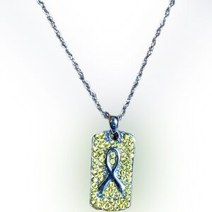 🌟 Support Our Troops 🌟 Yellow Ribbon Dog Tag Troop Awareness Necklace